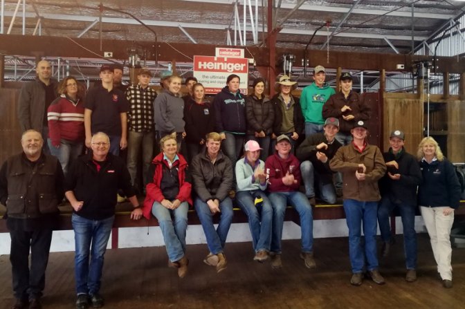 Macintyre High School students and those involved in the Wool Works Shearing School at Glen Innes in July 2018.
